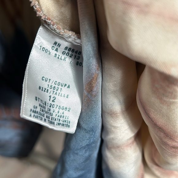 ABS Allen Schwartz Silk Tie Die Midi Skirt size 12 - Picture 10 of 16